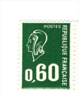 Bequet 0.60fr Vert Typographié YT 1814a Sans Phosphore . Voir Le Scan . Cote YT : 4 € , Maury N° 1807g : 2.50 € . - Unused Stamps