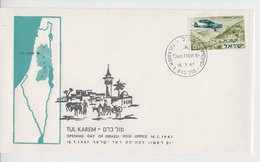 ISRAEL 1967 TUL KAREM OPENING DAY POST OFFICE TZAHAL IDF COVER - Impuestos