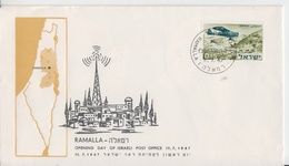 ISRAEL 1967 RAMALLA OPENING DAY POST OFFICE TZAHAL IDF COVER - Strafport