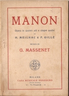 G. MASSENET - MANON - LIBRETTO D'OPERA - Cinéma Et Musique