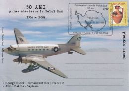 73242- FIRST LANDING AT SOUTH POLE, PLANE, POLAR FLIGHTS, SPECIAL POSTCARD, 2006, ROMANIA - Poolvluchten