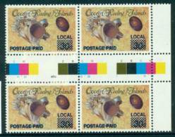 Cocos (Keeling) Is 1990 (1c) Local Postage Paid Opt Gutter Block 4 MUH (lot22347) - Cocos (Keeling) Islands