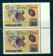 Cocos (Keeling) Is 1990 (1c) Local Postage Paid Opt Pair MUH (lot22351) - Cocos (Keeling) Islands