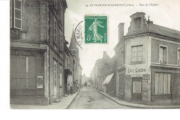 Cpa Saint Martin D'Auxigny Rue De L'église - Autres & Non Classés