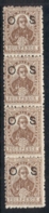 NSW 1888-89 Capt Cook 4d Brown Opt OS Str4  MUH - Mint Stamps