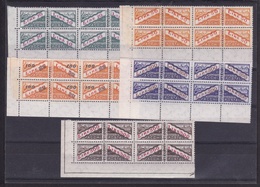 1956 San Marino Saint Marin PACCHI POSTALI VEDUTA FIL. STELLE 4 Serie Di 5v. (37/41) Quartina MNH** Bl.4 Parcel Post - Paketmarken