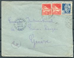 WW2 Algeria US Army Base Censor Cover - Red Cross, Geneva Switzerland - Storia Postale