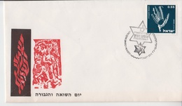 ISRAEL 1977 THE HOLOCAUST REMEMBERANCE DAY COVER - Segnatasse
