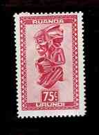 Ruanda-Urundi. OBP-COB. 1948 - N°161. *ARTISANAT ET MASQUES.  75c  Neuf - Nuevos