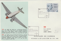 Lisboa TAP 1971 - 25 Anos Servicio Luanda Lourenço Marques - Angola Mozambique - Lettres & Documents
