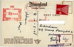 DISNEYLAND  Hunting Scene  Rhino And Hyena Chasing Hunters  Postage Due - Disneyland