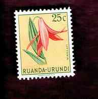 Ruanda-Urundi. OBP-COB. 1953 - N°180. *LES FLEURS MULTICOLORES.   25c  Neuf - Ongebruikt