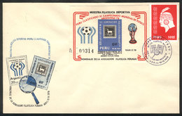 TOPIC FOOTBALL: Special Cover With Souvenir Sheet Commemorating The Classification Of Peru To The Football World Cup Arg - 1978 – Argentina