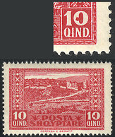 ALBANIA: "Sc.149, 1923 10q. Berati, With VARIETY: Defective ""0"" In The Right ""10"", VF Quality!" - Albanie
