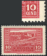 ALBANIA: "Sc.149, 1923 10q. Berati, With VARIETY: Defective ""0"" In The Right ""10"", VF Quality!" - Albanien