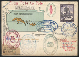 ARGENTINE ANTARCTICA (ORKNEY ISLANDS): MAIL SENT FROM SOUTH POLE TO NORTH POLE: Cover Sent From Orcadas Base To Observat - Autres & Non Classés