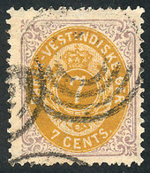 DANISH ANTILLES: Sc.9, 1874 7c. Used, VF Quality! - Dinamarca (Antillas)