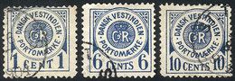 DANISH ANTILLES: Sc.J1 + J3 + J4, 1902 3 Values Of The Set, Used, VF Quality! - Dänische Antillen (Westindien)