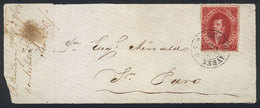 ARGENTINA: GJ.26, On Front Of Cover With Buenos Aires Cancel Of 29/FE/1868, Late Use, VF Quality! - Otros & Sin Clasificación