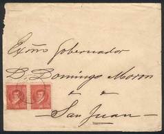 ARGENTINA: "GJ.179, Pair Franking A Cover Sent To San Juan, Cancel Of ""Estafeta Ambulante"", VF!" - Used Stamps