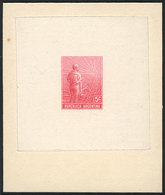 ARGENTINA: GJ.317, 1911 5c. Plowman, DIE PROOF In RED-ROSE Color, And WITHOUT Printer Imprint (name Of The Artist), Prin - Usati