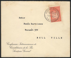 ARGENTINA: GJ.817 (Sc.453), 1936 Interamerican Conference For The Maintenance Of Peace, On A Cover With Printed Head Of  - Used Stamps