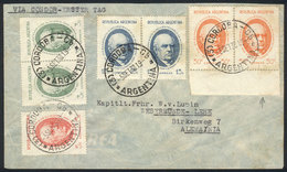 ARGENTINA: "GJ.818/21, 1938 Sarmiento, The Set On A Cover Cancelled CORDOBA 5/SET/1938 (first Day Of Issue), Sent To Ger - Gebruikt