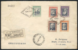 ARGENTINA: GJ.906/10 (Sc.B1/B5), 1944 Postal Welfare, Compl. Set Of 5 Values On A Cover Used In B.Aires, With FDI Cancel - Oblitérés