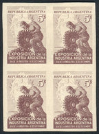 ARGENTINA: GJ.941 (Sc.559), 1946 Industry Day, TRIAL COLOR PROOF, Block Of 4 Of Excellent Quality, Rare! - Gebraucht