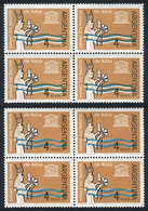 ARGENTINA: "GJ.1263 (Sc.750), 1963 Nubian Treasures, Block Of 4 With VARIETY: Emerald Color Very Shifted. Including A "" - Used Stamps