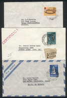 ARGENTINA: GJ.1281/3 (Sc.B45/6+CB33), 1964 Tokyo Olympic Games, The 3 Values Of The Set On 3 Used Covers, VF, Unusual Gr - Gebruikt
