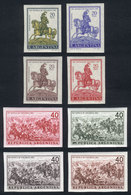 ARGENTINA: GJ.1405/1 (Sc.843/4), 1967 Battle Of Chacabuco, 4 TRIAL COLOR PROOFS Of Each Value, Imperforate On Normal Pap - Gebraucht