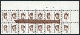 ARGENTINA: GJ.1530, 1970/3 25c. San Martín, Block Of 16 With VARIETY: Large Ink Smear Affecting 12 Stamps, VF Quality! - Oblitérés