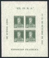 ARGENTINA: GJ.HB 1 (Sc.452), 1935 EXFIBA Philatelic Exposition, VF Quality, GJ Catalog Value US$60. - Autres & Non Classés
