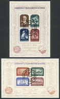 ARGENTINA: GJ.HB.11/12 (Sc.582/3), 1948 Postal Service In The River Plate 200th Anniv., Set Of 2 Souvenir Sheets With Fi - Andere & Zonder Classificatie