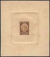 ARGENTINA: GJ.36, DIE PROOF Of 2c. Value In Chestnut Color (issued), Printed On Opaque Card, VF Quality, Very Rare! - Oficiales