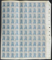 ARGENTINA: GJ.167, 1920 12c. San Martín With Fiscal Sun Wmk, Complete Sheet Of 100 Examples, Almost All MNH, VF Quality, - Officials