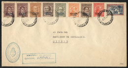 ARGENTINA: "Cover Used In Curuzú Cuatiá On 18/AU/1957, With A Combination Of Official Stamps (2P. Fruit) + Other Stamps  - Dienstzegels