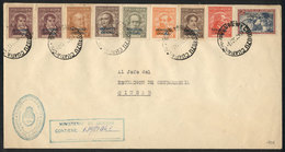 ARGENTINA: "Cover Used In Curuzú Cuatiá On 18/AU/1957, With A Combination Of Official Stamps (2P. Fruit) + Other Stamps  - Servizio