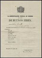 ARGENTINA: Guide Of Correspondence Sent From The General Post Office Administration Of The STATE OF BUENOS AIRES To That - Prefilatelia