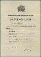 ARGENTINA: "Guide Of Correspondence Sent From The General Post Office Administration Of The STATE OF BUENOS AIRES To Tha - Préphilatélie