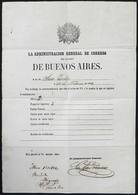 ARGENTINA: Guide Of Correspondence Sent From The General Post Office Administration Of The STATE OF BUENOS AIRES To That - Préphilatélie