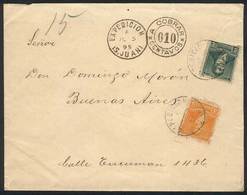 ARGENTINA: Cover Franked By GJ.139 + 140 (total 5c.) Sent From San Juan To Buenos Aires On 5/JUL/1895. At Origin It Rece - Prephilately