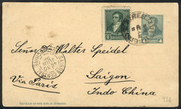 ARGENTINA: 4c. Postal Card Uprated With 2c. (total Postage 6c.), Sent From Buenos Aires To SAIGON, INDOCHINA, On 7/MAY/1 - Prephilately