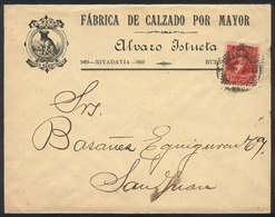 ARGENTINA: "Cover With Corner Card Of ""Shoe Factory"", Franked With 5c. And Sent To San Juan On 23/JUN/1898, VF Quality - Prefilatelia