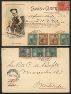 ARGENTINA: Rare PC Of The Magazine Caras Y Caretas Illustrated With Caricature Of Engineer Luis Luiggi, Sent To Montevid - Prephilately