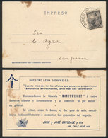 ARGENTINA: "Postcard With Advertising For ""Moneyweight Balances"", Franked With 2c. Liberty And Sent To San Juan On 6/J - Prefilatelia