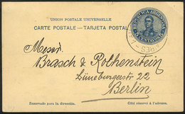 ARGENTINA: "5c. Postal Card Sent To Germany On 20/FE/1911, On Back It Bears An Interesting Printed Text Of ""Compañía Na - Voorfilatelie