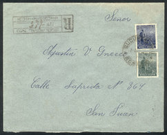 ARGENTINA: Registered Cover Franked With 10c. + 12c. Plowman, Sent From SUCURSAL Nº9 (ROSARIO) To San Juan On 5/AU/1915, - Prephilately
