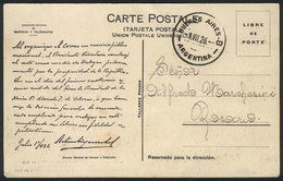 ARGENTINA: Postcard Commemorating The First Centenary Of The Post, Sent Stampless (inscription: LIBRE DE PORTE, And With - Préphilatélie
